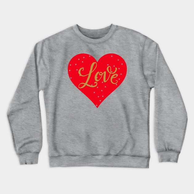 Love in red heart Crewneck Sweatshirt by Nano-none